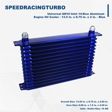 Blue 14-row 10an Full Aluminum Performance Enginetransmission Racing Oil Cooler
