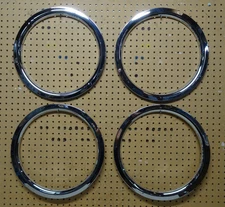4 CHROME 14" Wheel Trim Rings Beauty Glamour Ring Clip to The Edge of the Rim