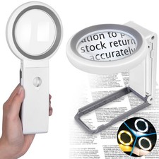 Magnifying Glass with Light and Stand, Large Lighted Magnifying Glass 18 LED ...