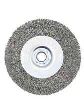 Crimped Wire Wheel Brush 4In 5/8-11 Threads Arbor for 4-1/2" Angle Grinder Meta