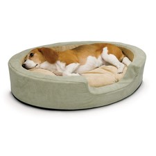 K H Heated Dog Bed Indoor, Thermo-Snuggly Sleeper w/ Removable Waterproof Pad
