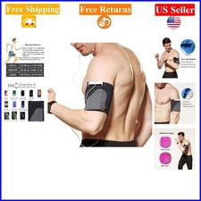 Black Sports Running Armband for Phone, Keys, Cash - Fits iPhone Samsung
