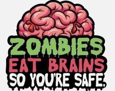 Funny Zombie Sticker 5 Inch Waterproof Adhesive Peel Stick Car Bumper