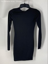 PrettyLittleThing Womens Black Long Sleeve Crew Neck Short Mini Dress Size 0