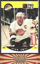 1990-91 Pro Set #548 Stan Smyl Vancouver Canucks