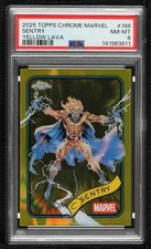2025 Topps Chrome Marvel Comics Yellow Lava Refractor Sentry #168 PSA 8 yw3