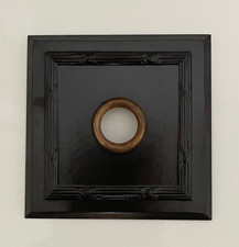 Bakelite Square Plate Light Switch Front Cover Art Deco c/w Threaded Fixing Ring