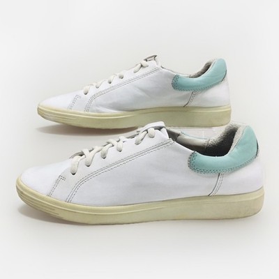 Ecco Women's Soft 7 Sneaker Size 10/41 White Leather Casual Shoe Low Top Lace Up