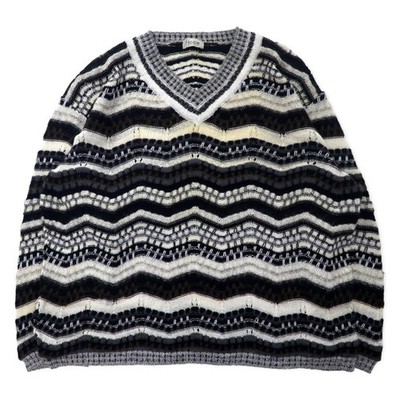 FICCE YOSHIYUKI KONISHI V neck 3D Design Knit Sweater L Multi 