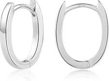 925 Sterling Silver Earrings Small Chunky Silver Earrings for Women Trendy 14K G