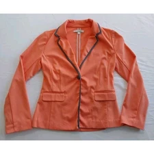 Company Ellen Tracy Company Jacket Peach One Button Blazer Long Sleeve Small