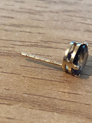 Vintage Mexican Hallmarked 10ct Gold with Solitaire Sapphire Stud Earrings - Picture 6 of 13