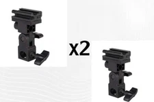 2X From Bracket Umbrella Holder Flash Hot Shoe Mount Adapter Light Stand