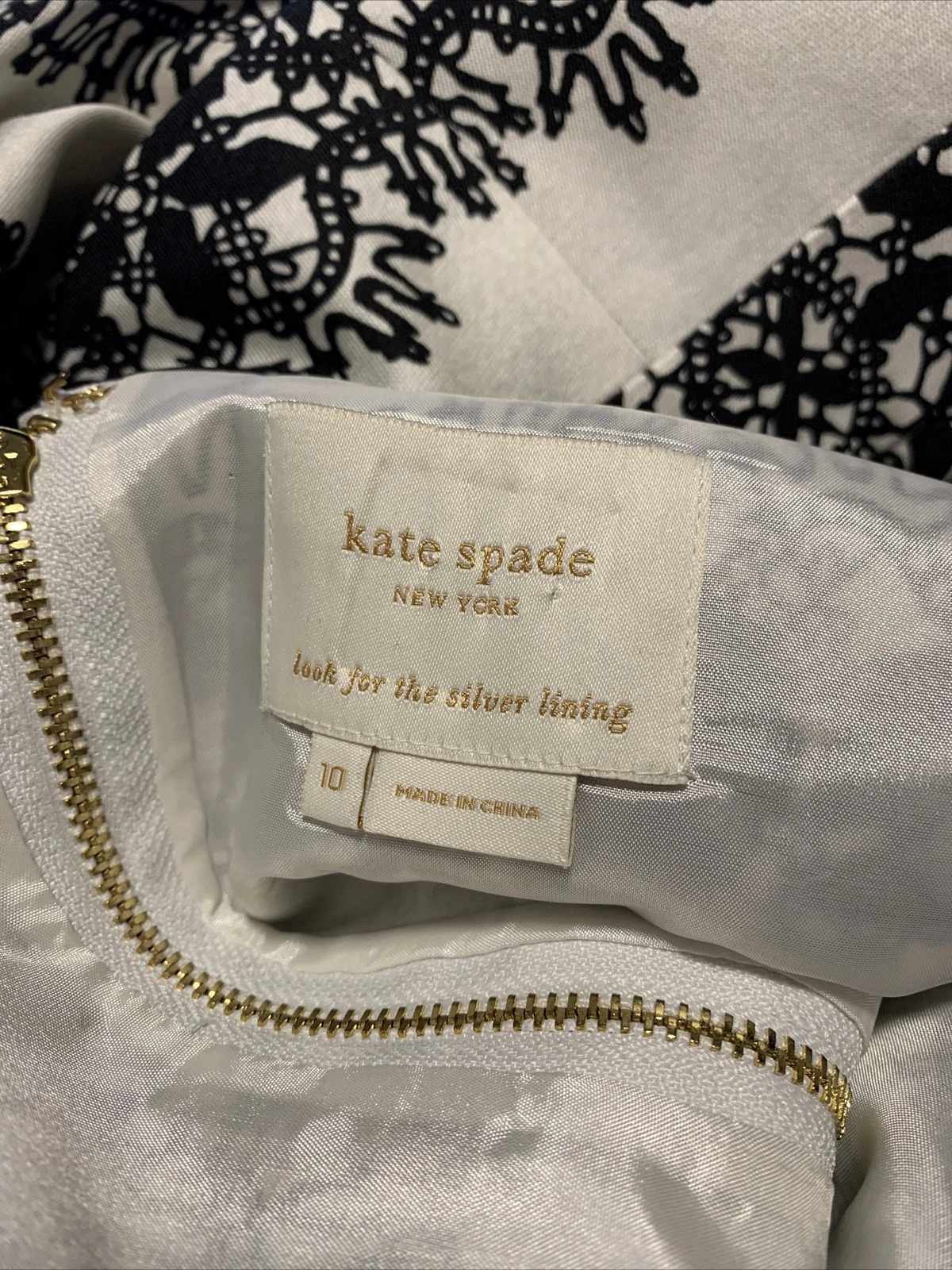 Abito donna bianco e nero KATE SPADE Made in Italy taglia 10