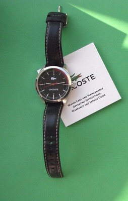 lacoste watch leather