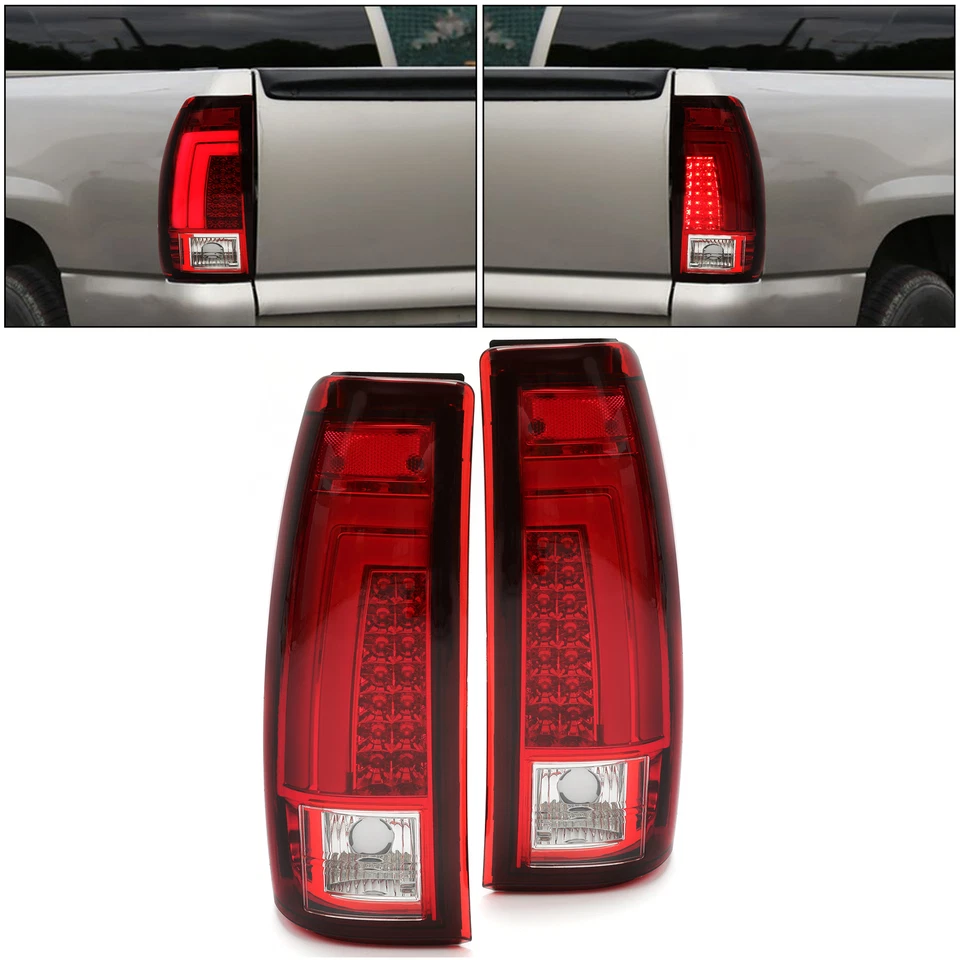 For 1999-2002 Chevy Silverado 1999-2007 GMC Sierra LED Tail Lights Brake Lamps - Image 2 of 4