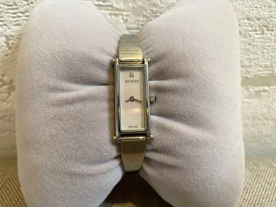 Gucci 1500L Silver Square Dial Swiss Rectangle Watch for Women