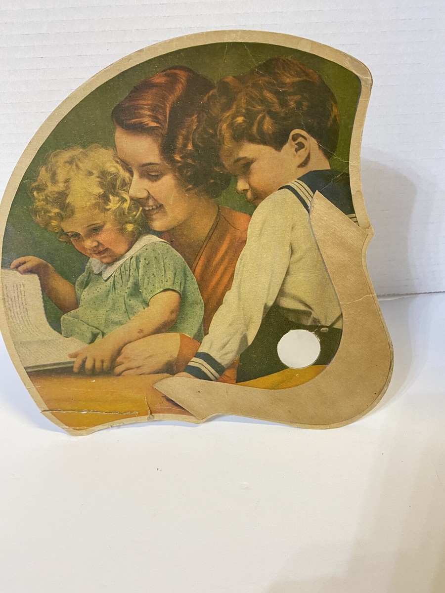 1940s Stillman Furniture FL Advertising Fan Mother Daughter Son 