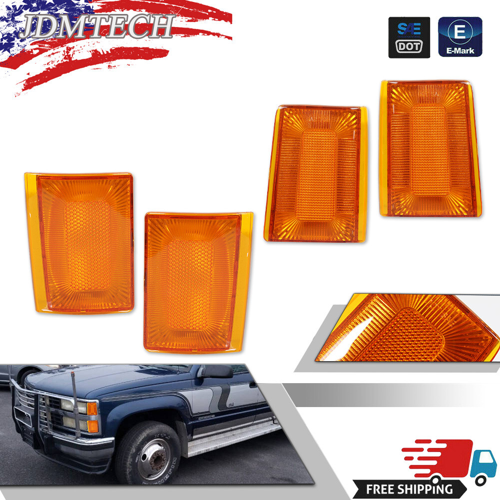 Front Side Marker Lights SET for 1988 - 1993 Chevy Truck Pickup
