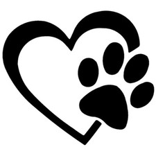 x2 PUPPY I LOVE MY DOG Window Sticker Vinyl Decal Small or Large PawHEART