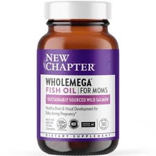 NEW CHAPTER WHOLEMEGA FOR MOMS FISH OIL SUPPLEMENT 180 CT 500MG SOFTGELS