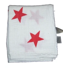 Aden + Anais Large Big Red Star Baby Blanket Swaddle Muslin Security Lovey 47"
