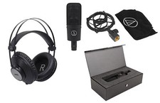 Audio Technica AT4040 Pro Cardioid Condenser Microphone  Case  AKG Headphones