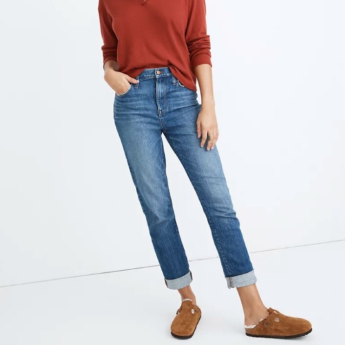 Madewell High-Rise Slim Boyjean Moorland Wash size 25 AN334