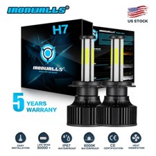 6-side H7 LED Headlight Bulb Conversion Kit High Low Beam Lamp 6000K Super White