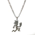 ICP Silver Large Etched Out Hatchet Man Charm Juggalo/Juggalette Necklace 24''