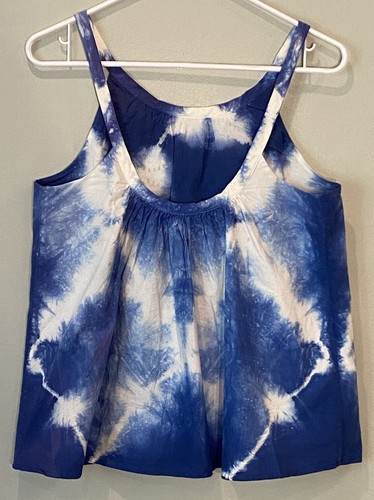 Anthropologie Forever That Girl Blue Tie-Dye Eyelet Tank Size XS Lined Cotton - Picture 3 of 9