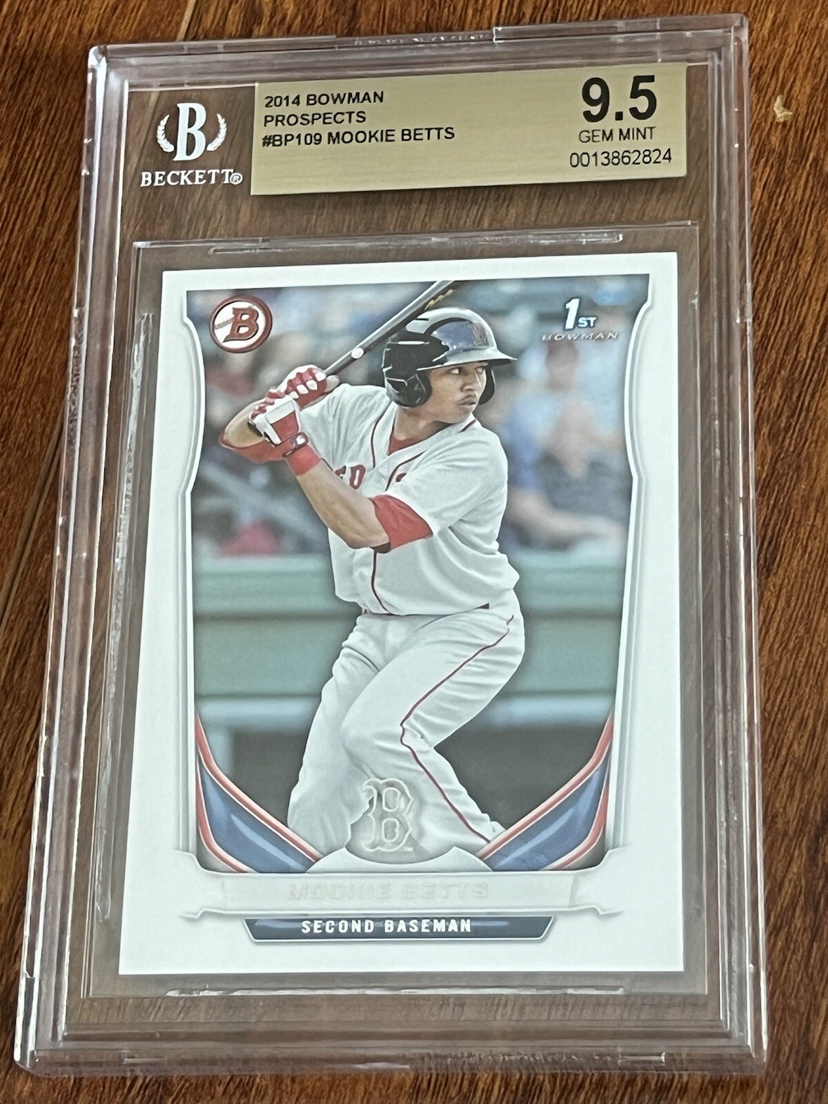 2014 1st Bowman Prospects BP109 MOOKIE BETTS Rookie Card BGS 9.5 Gem Mint