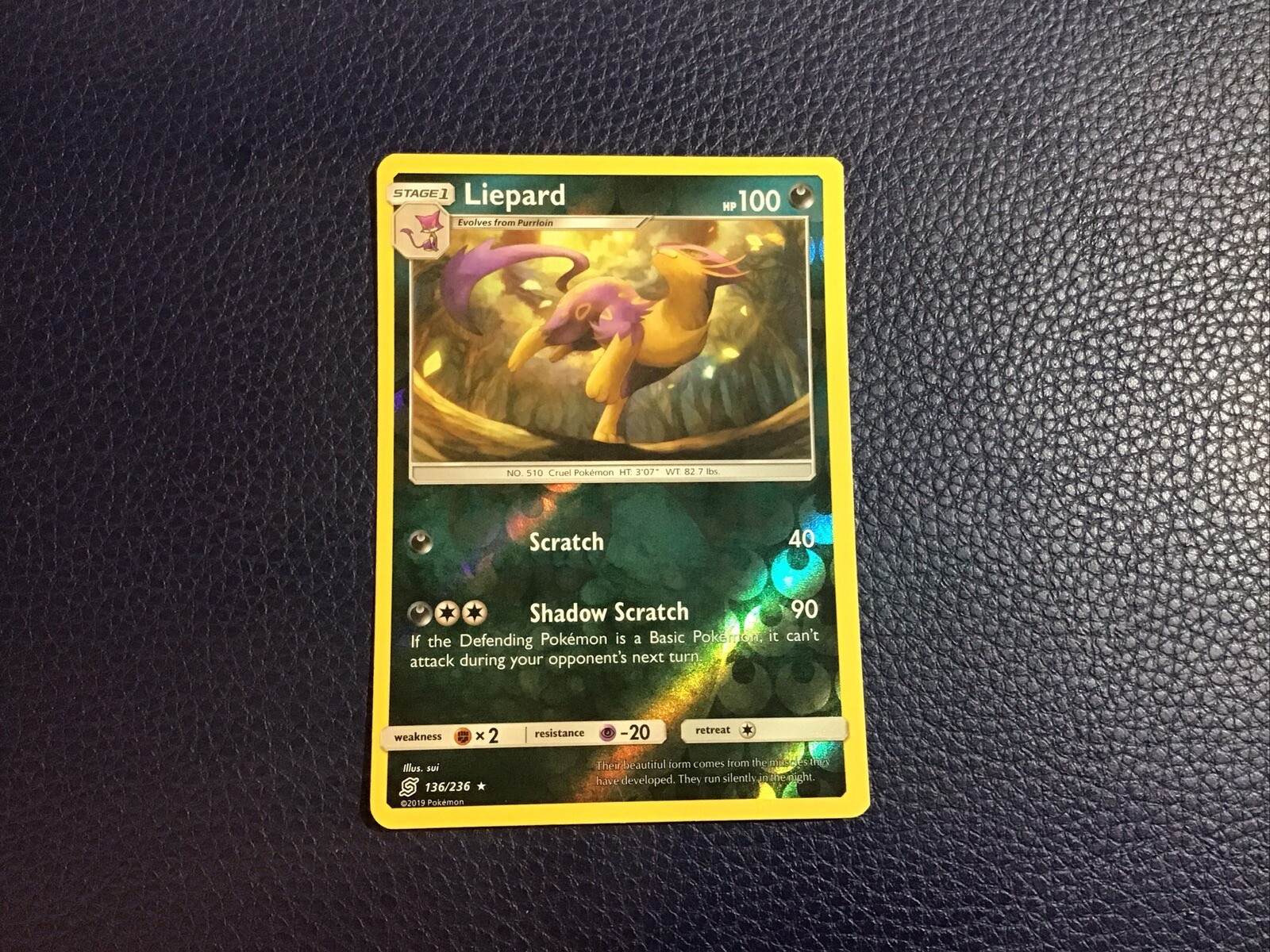 LIEPARD 136/236 Unified Minds RARE Rev Holo - Pokemon Card NM+