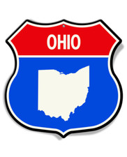 State of Ohio Interstate - Shield Shape - Aluminum Sign - Made in USA