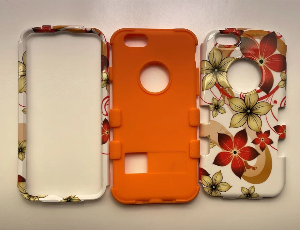 Гибридный телефон Mybat Asmyna Tuff для iPhone 6/6S — цветок гибискуса романтический/оранжевый - Изображение 4 из 4