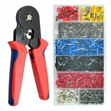 Ferrule Crimping Tool Kit AWG 23-7 Self-Adjustable Ferrel Crimper Kit wit1200PCS