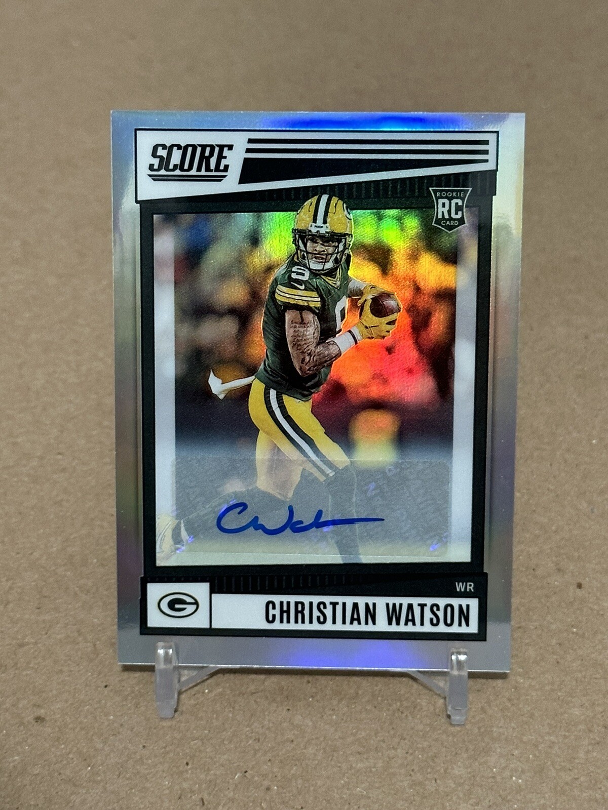 2022 Chronicles Score Football Christian Watson Silver Auto /75 RC Packers