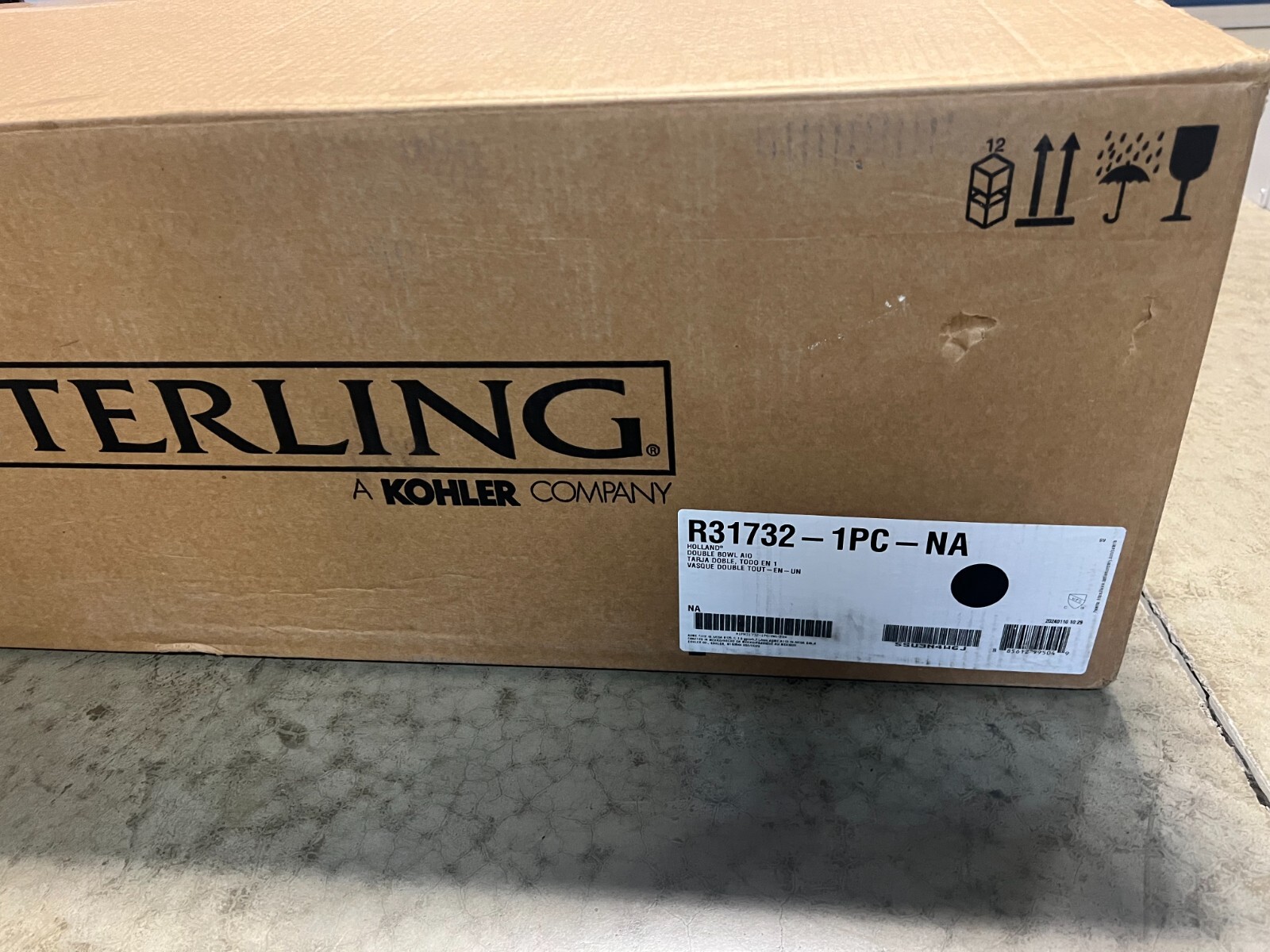 Sterling Holland Drop-in 33-in x 22-in Stainless Steel Double Bowl 18 Gauge KIt