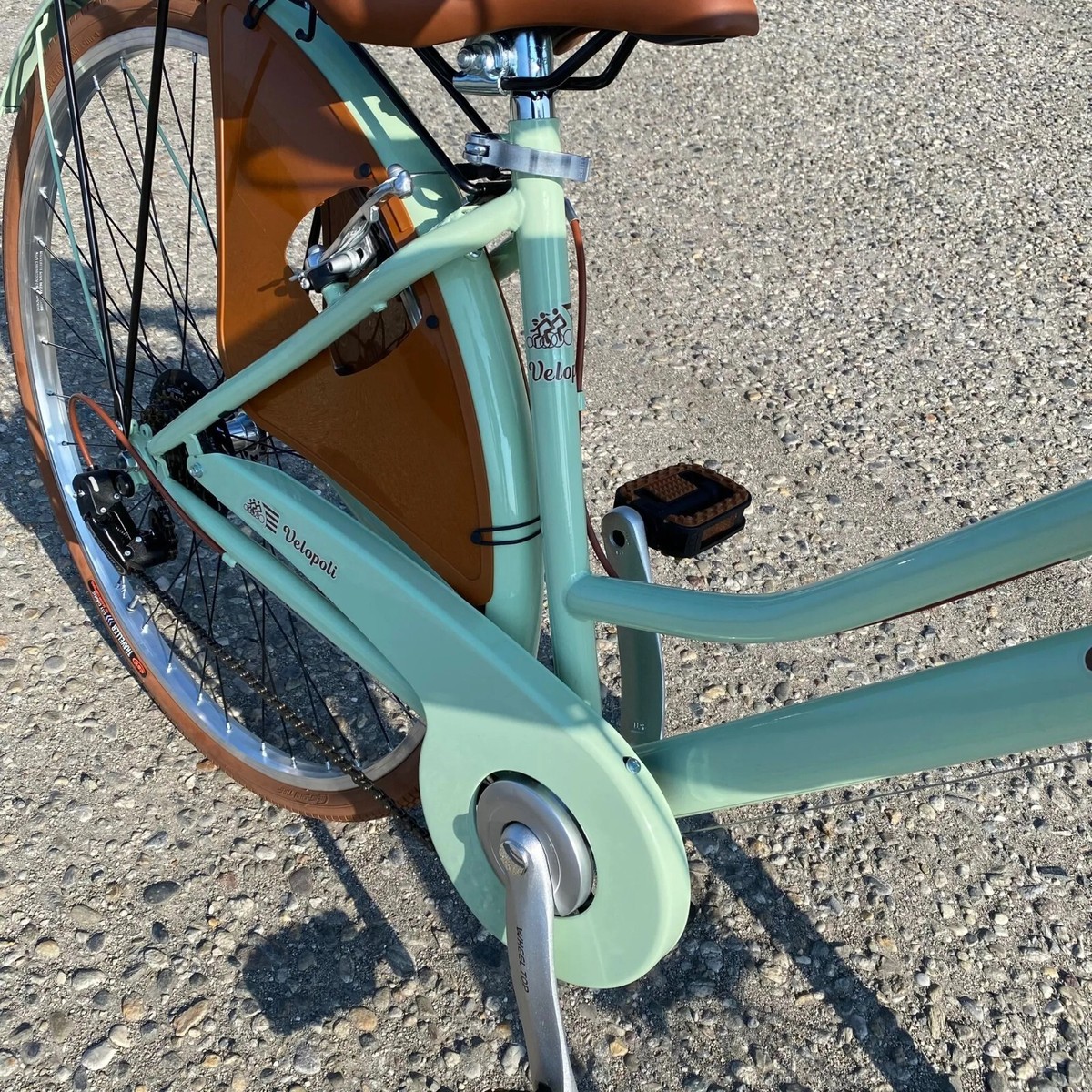 Bicicletta CITY BIKE Retrò VERDE ACCIAIO Velopoli 28″ con Cambio