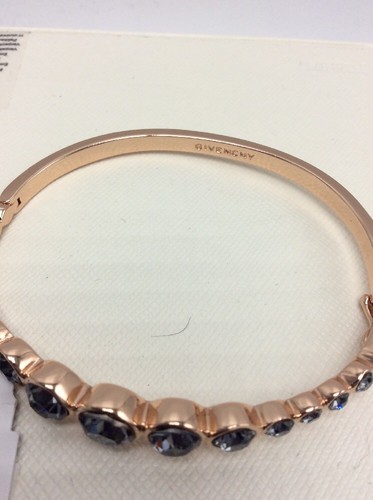 $58 Givenchy graduated crystal hinged oval bangle rose gold tone #22 GE - Picture 6 of 7