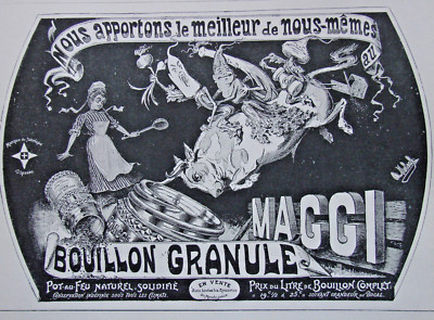  PRESSEWERBUNG 1907 MAGGI GRANULATBRÜHE - KUH - ADVERTISING