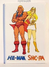 HE-MAN &  SHE-RA Fridge MAGNET  2" x 3" art NOSTALGIC VINTAGE CARTOON