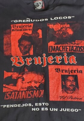 Vintage Brujeria T Shirt Sz XL Grenudos Locos Mexican Metal Band