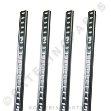 4 x 980mm PIECES OF STAINLESS STEEL PILASTER SHELF RAIL FRIDGE CUPBOARD SHELVING