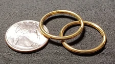 (2) Brass Rounded 1 Inch(25mm) Split Ring Rounded Key Rings Key Holders