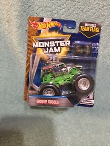 Grave Digger Hot Wheels Monster Jam Exclusive With Team Flag Brand New ... Grave Digger Flag