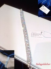 Bracciale Donna SWAROVSKI ORIGINALI Rodiato Argento 925 Cristalli Gioielli Sposa