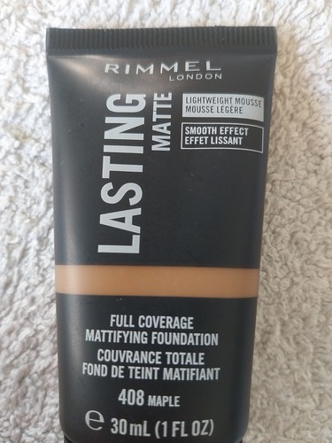 Rimmel Lasting Matte Full Coverage Foundation 408 Maple New Unused. Free P&P - Picture 2 of 4