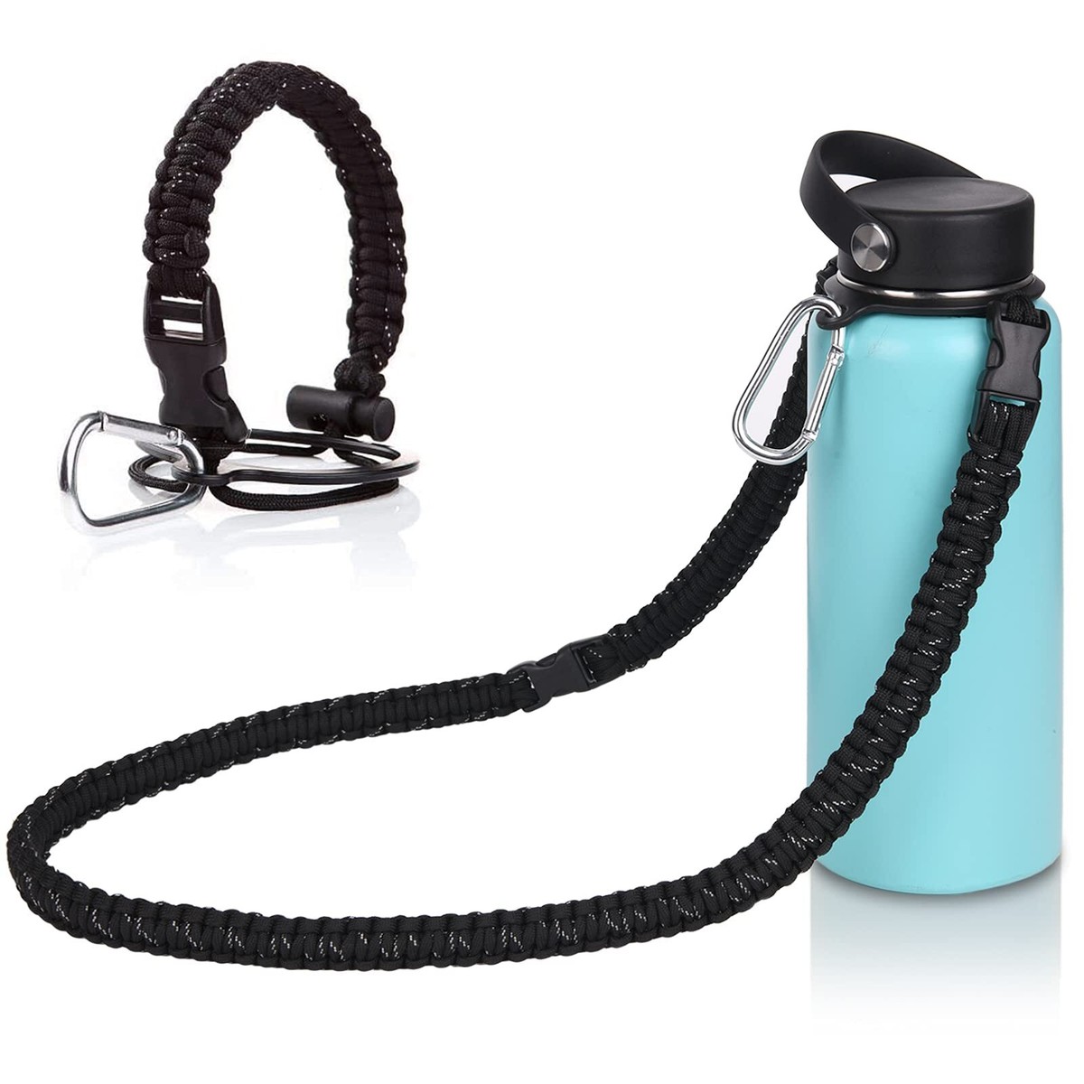 Paracord Handle with Shoulder Strap Compatible with Hydro Flask Wide Mouth 