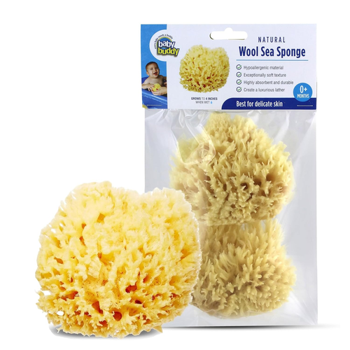 Natural Wool Sea Sponge, Newborn Bath Time Essential, Ultra Soft for Delicate Sk